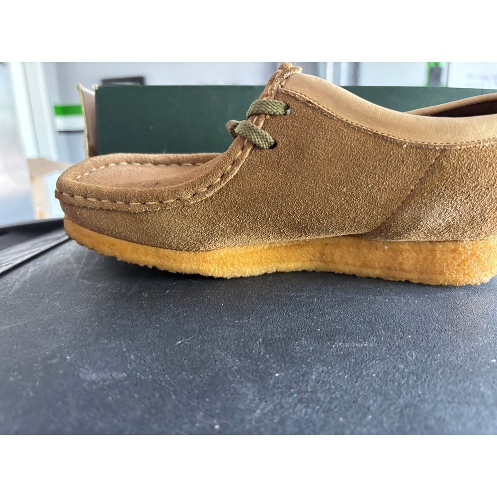 Clarks Wallabees Womens 6 Tan Deerskin Suede Moccasin Crepe Sole Shoes P124TS - Picture 3 of 8
